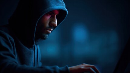 Cybersecurity intrusion digital environment image dark ambience close-up viewpoint vigilance concept