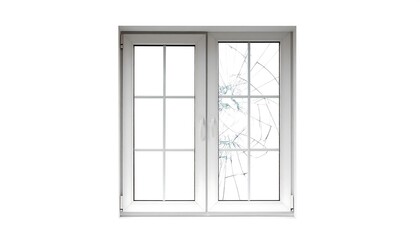 Obraz premium Broken window, white frame