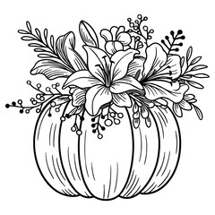 Thanksgiving Day floral pumpkin