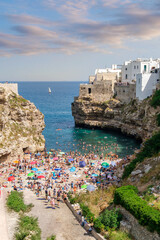 Cliffside Houses Above the Adriatic in Polignano a Mare, Apulia, Italy