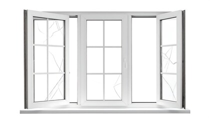 Obraz premium Broken window with white frame