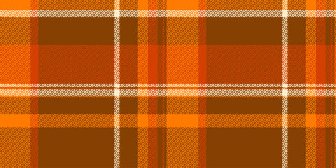 Warm plaid pattern in shades of orange and brown. Classic, versatile textile design for backgrounds, fabrics, or adding a cozy, autumnal feel to creative projects.