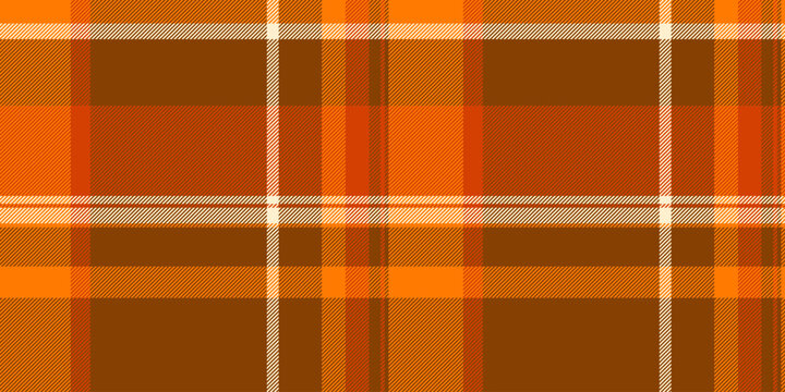 Warm plaid pattern in shades of orange and brown. Classic, versatile textile design for backgrounds, fabrics, or adding a cozy, autumnal feel to creative projects.