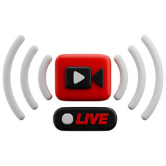 3D Live Streaming Icon