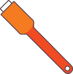 Simple orange usb cable connector icon with white tip on black background