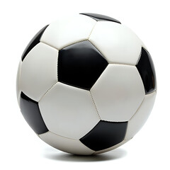 The iconic black and white football, a symbol of sport, passion, and international competition, isolated on a white background