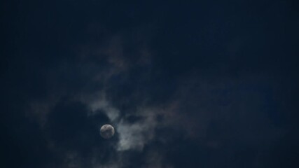 Moment of cloud through moon in the night, timelapse.. High quality 4k footage - Powered by Adobe