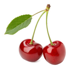cherries isolated on transparent background