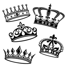 Royal headwear collection ornate regal symbols crown tiara © leptop