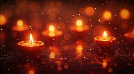 Softly illuminated background featuring a faint Diwali celebration theme