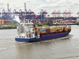 Cargo ship in the port