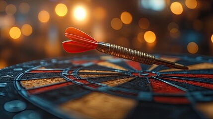 Dart in bullseye at night club