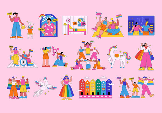 LGBT Pride Vector Illustrations for LGBTQI+ Activism & Inclusive Themes