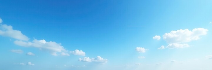 Fototapeta premium Clear blue sky canvas, wispy clouds, abundant empty space , space, design, airy