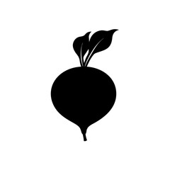 Silhouette of a root vegetable on transparent background