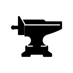Silhouette of a blacksmith anvil on transparent background