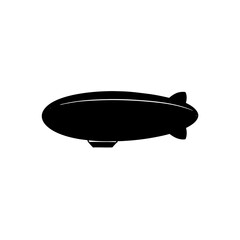 Silhouette of a black zeppelin on transparent background © Dhanopati