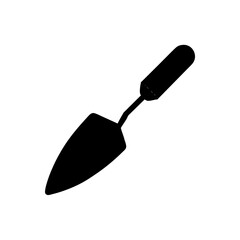 Silhouette of a garden trowel on transparent background