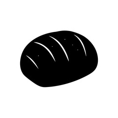 Illustration of a loaf bread on transparent background silhouette