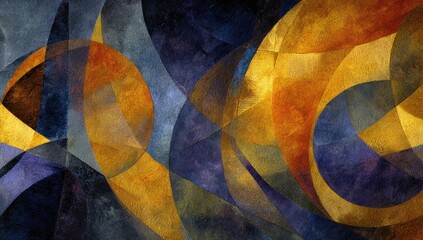 Fototapeta premium A dynamic abstract design featuring overlapping shapes and vibrant colors, creating a visually engaging and textured composition.