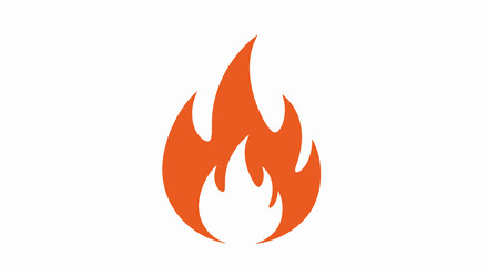 Stylized Orange Flame Fire Icon Vector Illustration for Design