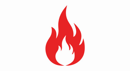 Stylized Red Flame Fire Icon Vector Graphic Element