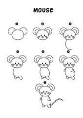 How to draw Mouse easy step by step 