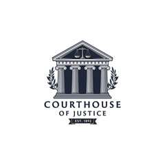 courthouse justice logo premium concept
