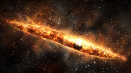 Cosmic black hole devouring star cinematic epic space scene