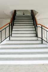 Modern Staircase with Black Railings