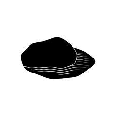 Black oyster on white background on transparent background silhouette