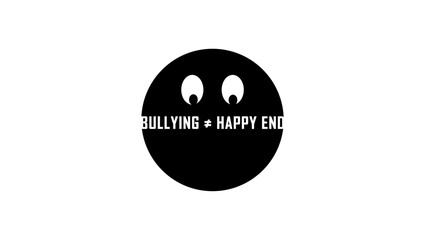 Stop Bullying sign, black isolated silhouette
