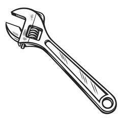 Obraz premium Adjustable wrench tool illustration mechanical hardware