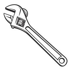 Obraz premium Adjustable wrench tool illustration hardware mechanical