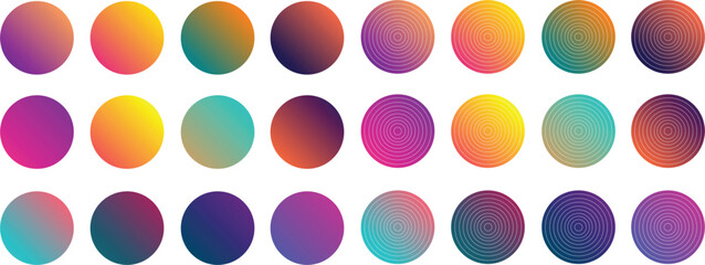 Highlights, icons, gradient neon stickers