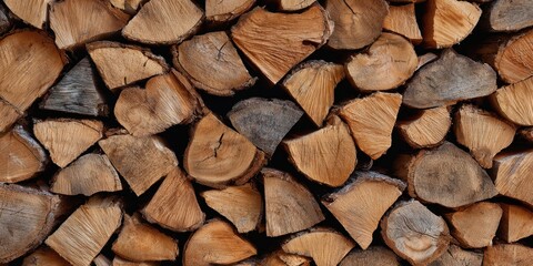 The Firewood Stack Showing Rustic Cut Logs and Natural Wood Grain Texture
