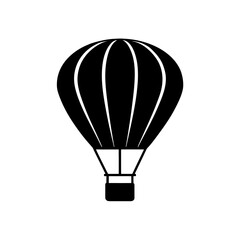 Naklejka premium Silhouette of a hot air balloon on transparent background