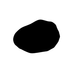 Simple black blob on white art on transparent background silhouette