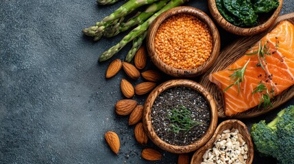 Fototapeta premium By prioritizing balanced nutrition, individuals support energy and wellness, selecting nutrient-rich foods that sustain body and mind. 