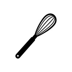 Isolated whisk kitchen utensil on transparent background silhouette