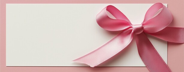 illustration of a medical appointment reminder card with pink ribbon detail and blank space for copy