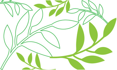 Seamless green leaf pattern on beige background. Abstract botanical pattern featuring green leaves on a beige background, creating a seamless natural design for textiles, wallpaper, or decoration. 

