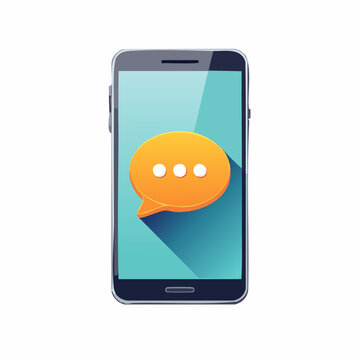 Smartphone with Chat Message Application Mobile Vector Illustration