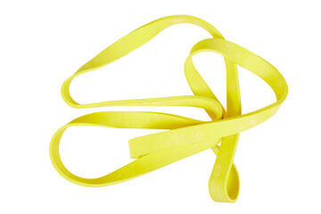 yellow gymnastic rubber band isolated on white or transparent png