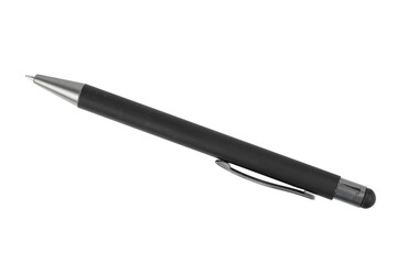 black ballpoint pen isolated on white or transparent png