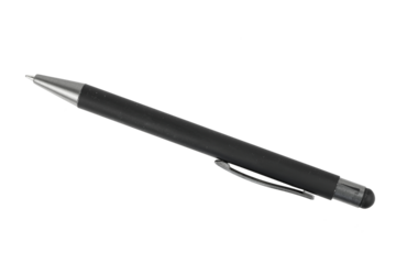 black ballpoint pen isolated on white or transparent png