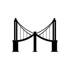 Silhouette of a bridge design on transparent background