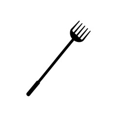 Illustration of a garden rake on transparent background silhouette