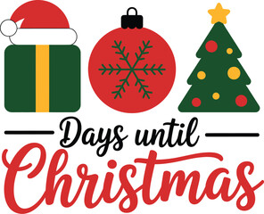 Festive Christmas countdown with icons and holiday greeting