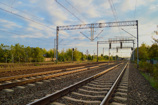 Railroad Tracks Leading to the Horizon
